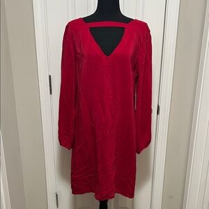 Amanda Uprichard Bold Red Long Sleeve Dress | 100% Silk